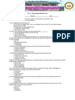 T.L.E - Hairdressing 10/written Test Name: - Section: - CP#