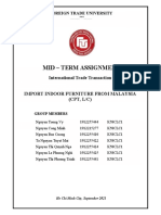 Mid - Term Assignment: Import Indoor Furniture From Malaysia (CPT, L/C)