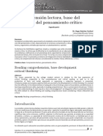 La Comprensión Lectora, Base Del Desarrollo Del Pensamiento Crítico