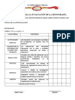 Parámetros para La Evaluación de La Monografía