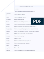 List of Functions in Python Math Module