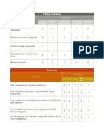 Tablas de Evaluación