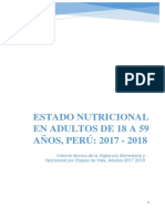 Informe Tecnico - Estado Nutricional en Adultos de 18 A 59 Años, VIANEV 2017-2018