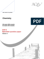 Chemistry: Unit 4: Specimen Question Paper