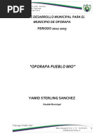 Plan de Desarrollo Municipal para El Municipio de Oporapa Periodo