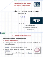 TERMODINÂMICA QUÍMICA APLICADA - AULA - 2 - Conceitos Básicos Da Termodinâmica