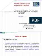 Termodinâmica Química Aplicada - Aula - 1 - Apresentação Da Disciplina - Ere - 2021-1