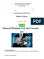 Financial Planning Tools and Concepts pt.1: Learning Module