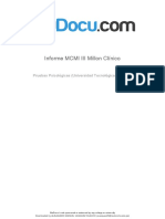 Informe MCMI III Millon Clínico Informe MCMI III Millon Clínico