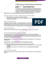 Chapter 1 - Development: CBSE Notes Class 10 Social Science Economics