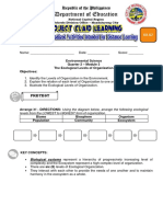 Pretest: Environmental Science Quarter 2 - Module 3 The Ecological Levels of Organization Objectives