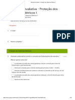 ELT02-M - Lista 1 - Proteção Dos Sistemas Elétricos - Atividade Avaliativa - Formulários Google