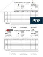 Planillas de Atletismo - JDEN 2018 - Todas