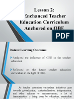 Lesson 2: Enchanced Teacher Education Curriculum Anchored On OBE