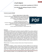 O Uso Das Tecnologias Na Educação: Os Desafios Frente À Pandemia Da COVID-1