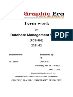 Term Work: Database Management System