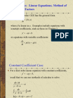 Second Class: Linear Equations Method of Integrating Factors