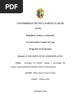 Ventajas y Desventajas Del Entorno Comercial Global Del Ecuador