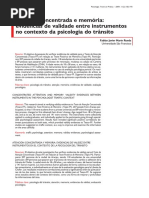 RUEDA, Fabián Javier. Atenção Concentrada e Memória - Evidências de Validade Entre Instrumentos No Contexto Da Psicologia Do Trânsito