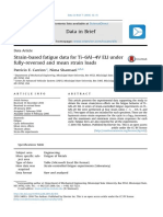 Strain-Based Fatigue Data For Ti-6Al-4V ELI Under