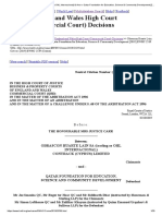 Obrascon Huarte Lain SA T A OHL Internacional Anor V Qatar Foundation For Education Science Community Development 2019 EWHC 2539 Comm 02 O