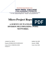 Micro Project Report On: A Survey On Wavelength Division Multiplexing (WDM) Networks