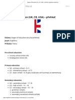 Stages of Education (UK, CR, USA) - Přehled - Anglictina-Maturita - CZ