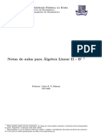 Lista de Exercícios Algebra Linear II