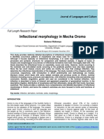 Inflectional Morphology in Mecha Oromo: Full Length Research Paper