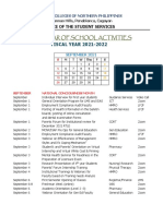 Calendar of School Activities: FISCAL YEAR 2021-2022