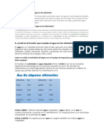 Defina La Actividad Del Agua en Los Alimentos