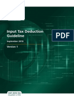 Input Tax Deduction Guideline: September 2018