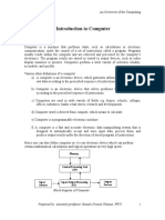 Introduction To Computer: Block Diagram of Computer