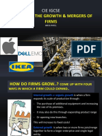 CIE IGCSE Unit 3.5.3 and 3.5.4 Growth and Mergers of Firms - Miss Patel