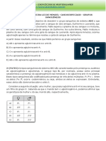 Exercícios-Primeira Lei de Mendel-Casos Especiais-Grupos Sanguíneos