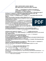 Work Sheet Relation and Function-A 09-2011