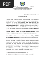 Acta de Entrega Operaciones