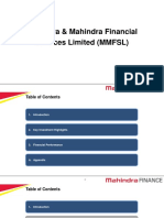 MAHINDRA AND MAHINDRA FINANCIAL SERVICES LTD. Investor Presentation