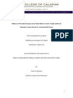 Influence of Parental Strategies On The Study Habits of Grade 1 Pupils Amidst The Pandemic in Juan Morente Sr. Memorial Pilot School