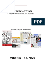 Republic Act 7079: Campus Journalism Act of 1991