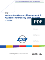 Automotive Warranty Management: A Guideline For Industry Best Practices