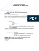 Lesson Plan in Mathematics Rule of Conditional and Indirect Proof