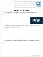 Atividade de Matematica Problemas de Soma 5 Ano