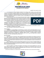 Carta Aos Pais Impacto Matrícula 2022