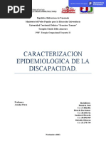 Caracterización Epidemiológica de Discapacidad Por Tipos de Discapacidad