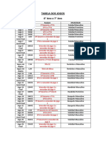 TABELA DOS JOGOS - 6° e 7° Ano