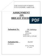 Assignment ON Breast Feeding: Submitted To