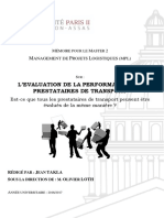 L'Evaluation de La Performance Des Presta