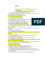 Business Law and Regulations Quiz: Partnerships 1