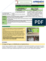 Experiencia 07: Sesion 01 Mes Setiembre: O Titulo: Explicamos El Origen Del Agua Y Su Distribucion en Diversas Fuentes